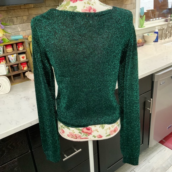 Free People Emerald Green Emmaline Metallic Cardigan Sweater Size Medium
New - Picture 4 of 12